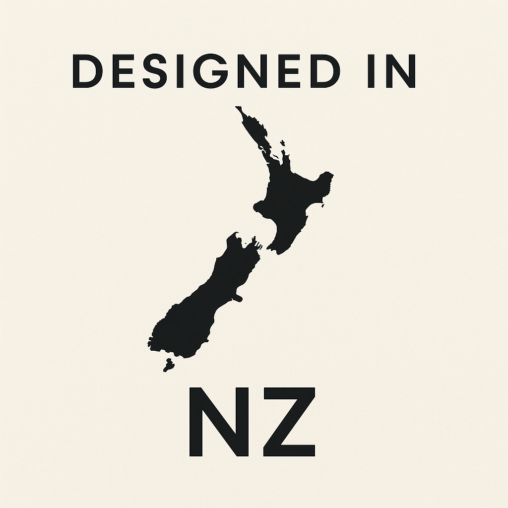 Designed in New Zealand badge – Easy Fold Murphy Bed brand logo