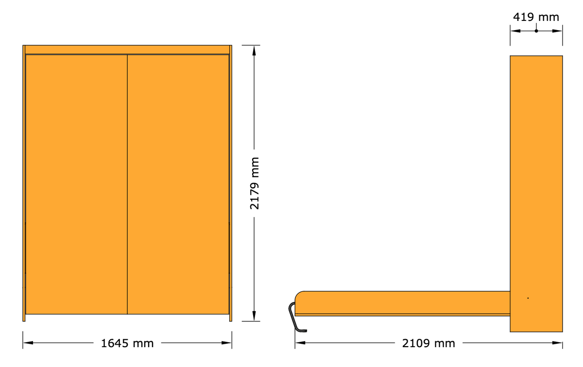 Vertical Murphy Bed King Size Kit (UK)