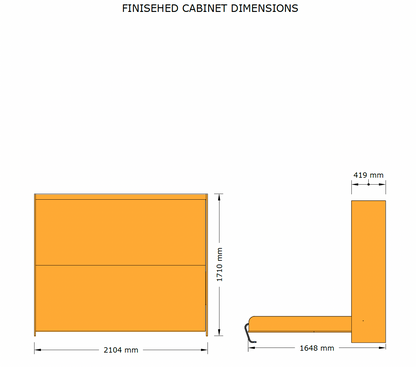 Horizontal Murphy Bed King Size Kit (UK)