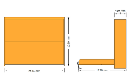Horizontal Murphy Bed / Wall Bed - King Single