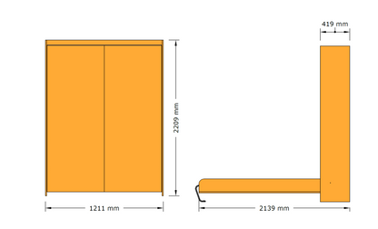 Vertical Murphy Bed - Single size