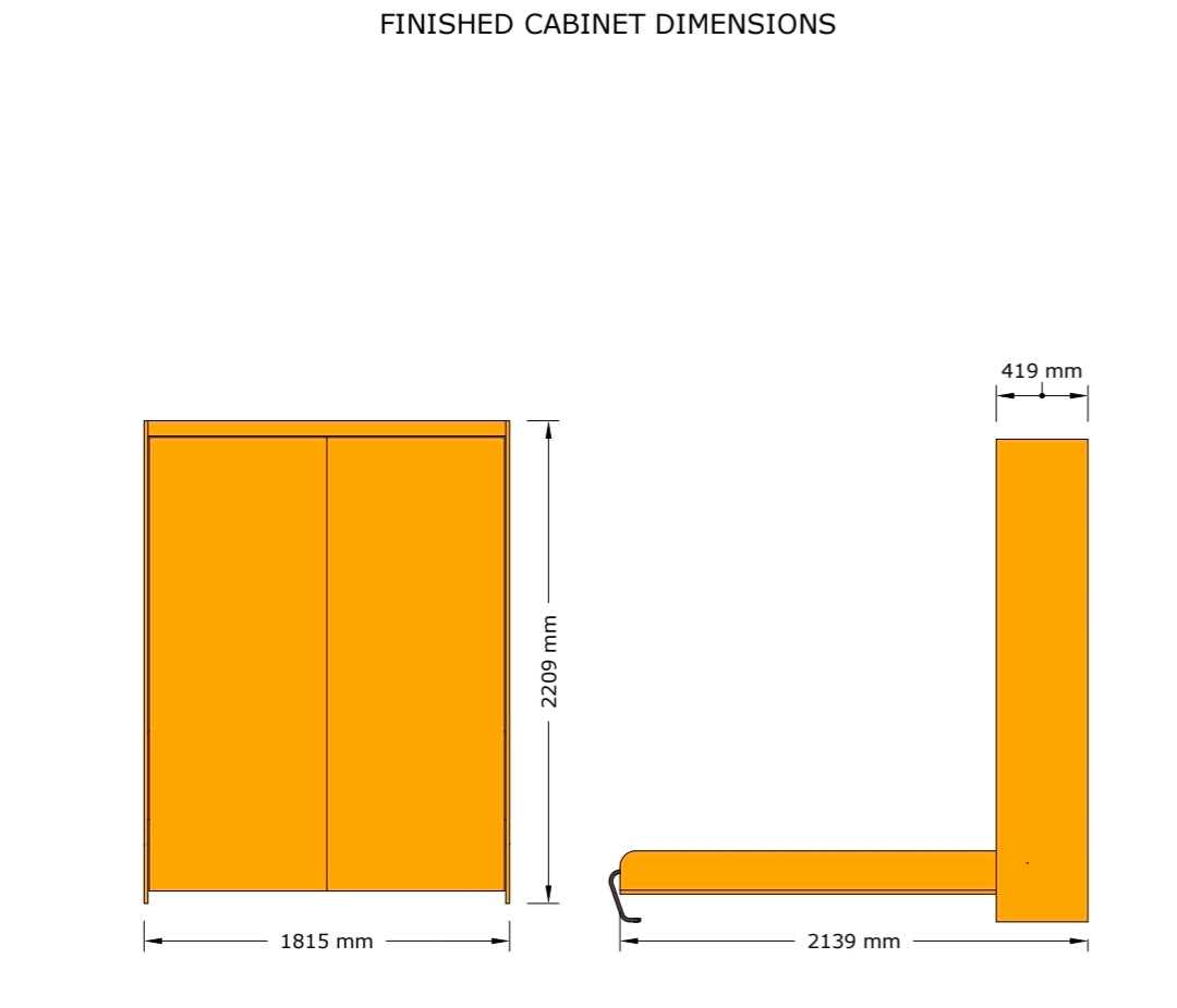 Vertical Murphy Bed / Wall Bed – King Size